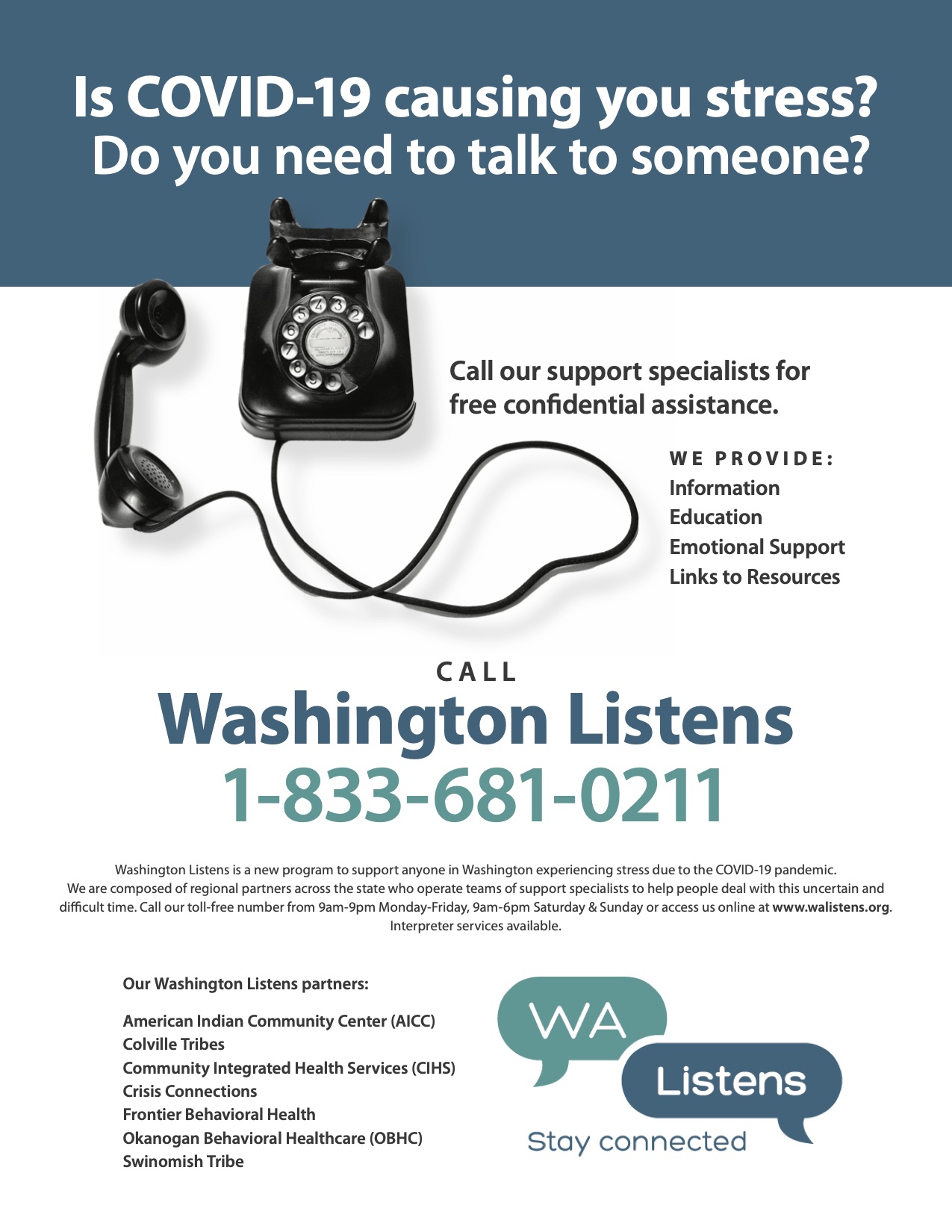 New Washington Phone Hotline Serves People Struggling With Covid Issues Spokane Public Radio